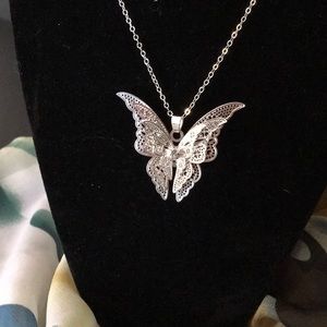 Sterling silver butterfly necklace